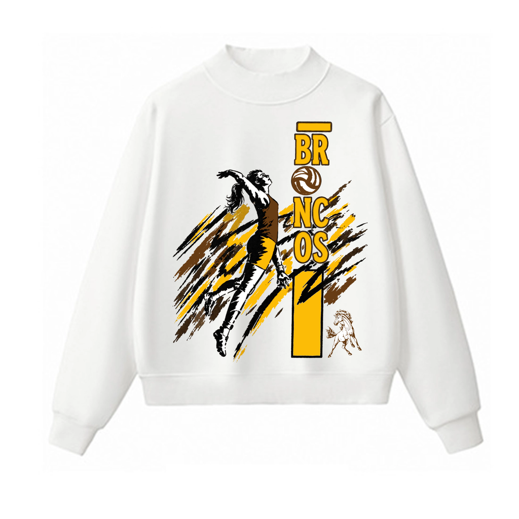 Western Brown Broncos — Air Raid — Adult Mock Neck Sweatshirt
