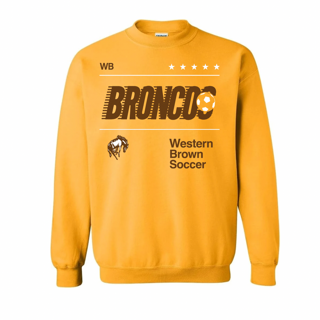 Western Brown Broncos — Fast Break — Youth Crewneck Sweatshirt