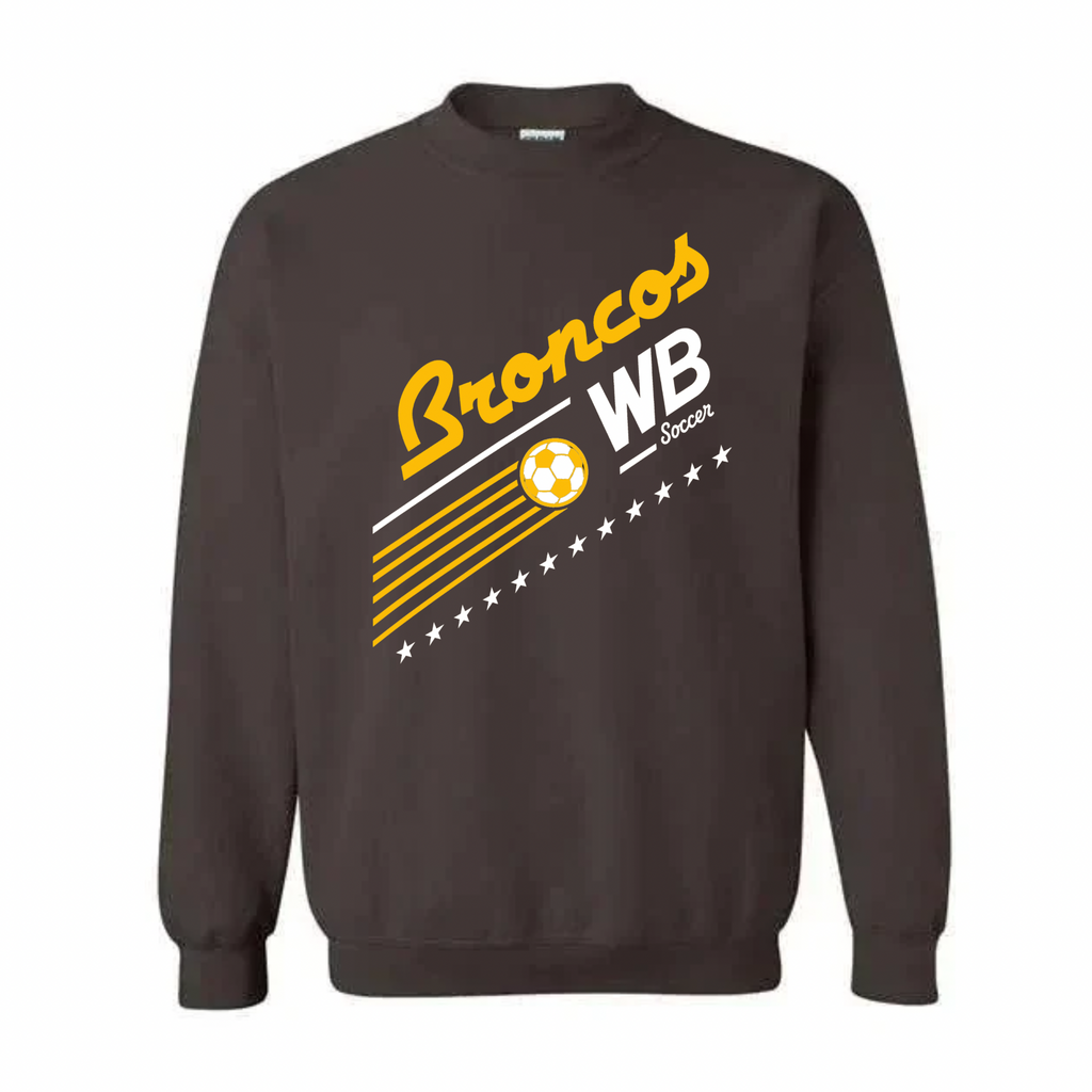 Western Brown Broncos — Bronco United — Youth Crewneck Sweatshirt