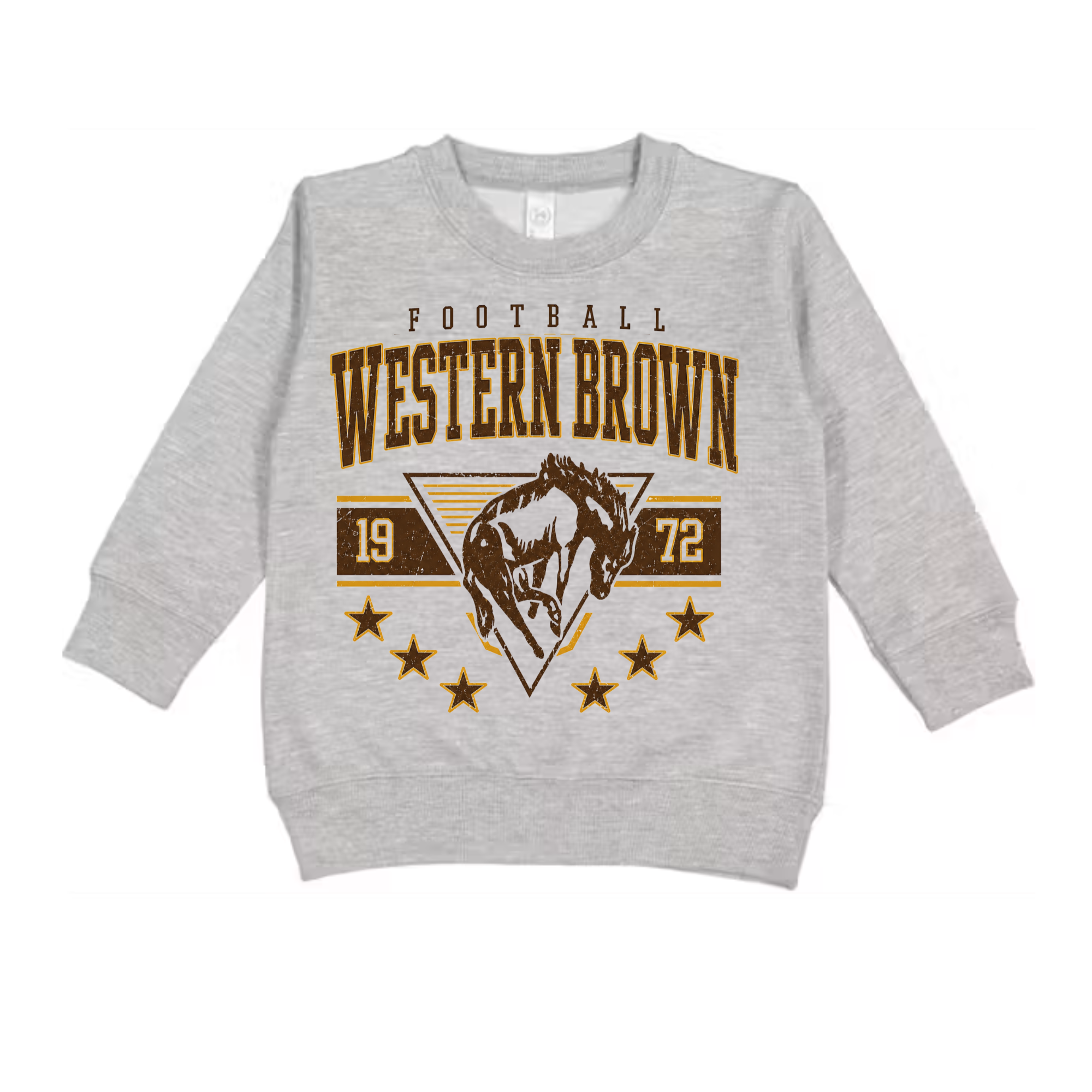 Western Brown Broncos — Bronco Stampede — Children Crewneck Sweatshirt