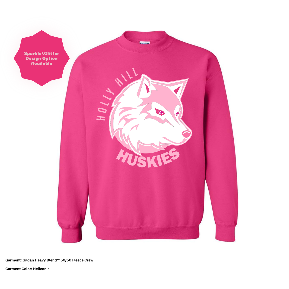 Holly Hill Huskies Block — Gildan Sweatshirt