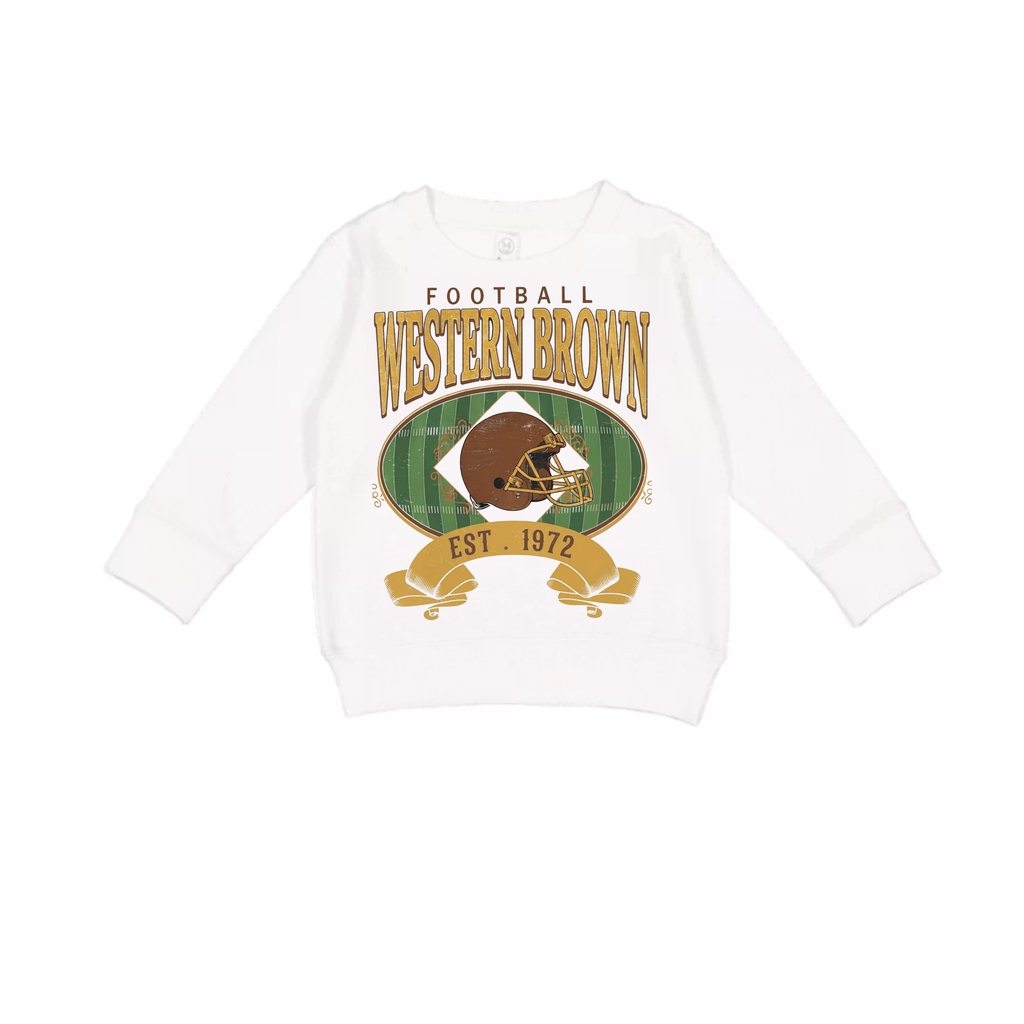 Western Brown Broncos — Home Field — Children Crewneck Sweatshirt