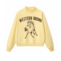 Western Brown Broncos — Run Wild — Adult Mock Neck Sweatshirt