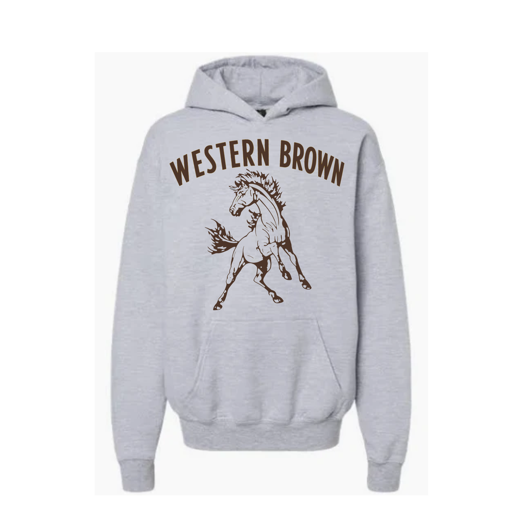Western Brown Broncos — Run Wild — Youth Hoodie