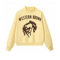 Western Brown Broncos — Horsepower — Adult Mock Neck Sweatshirt