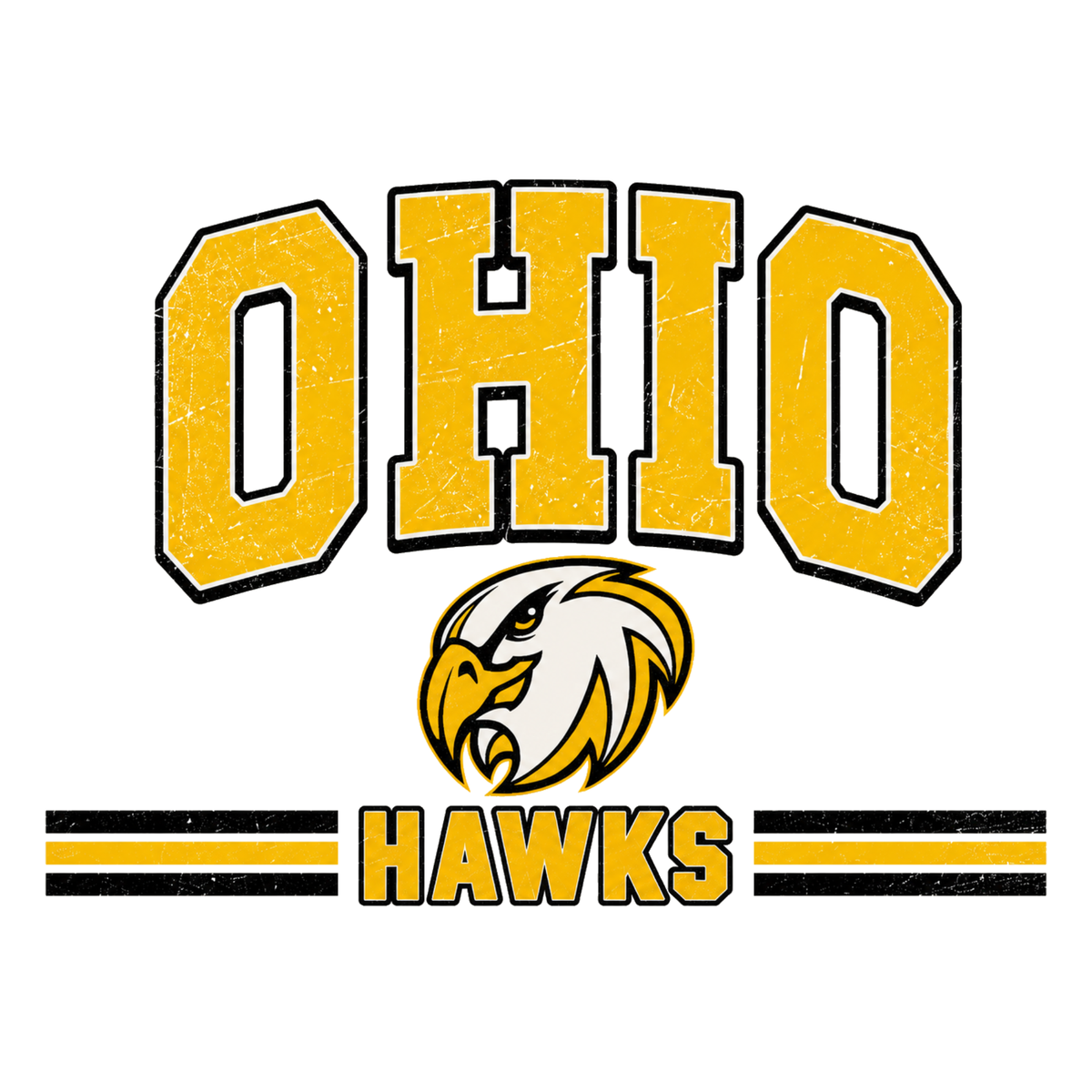 Ohio Hawks — Block — Crewneck Sweatshirt