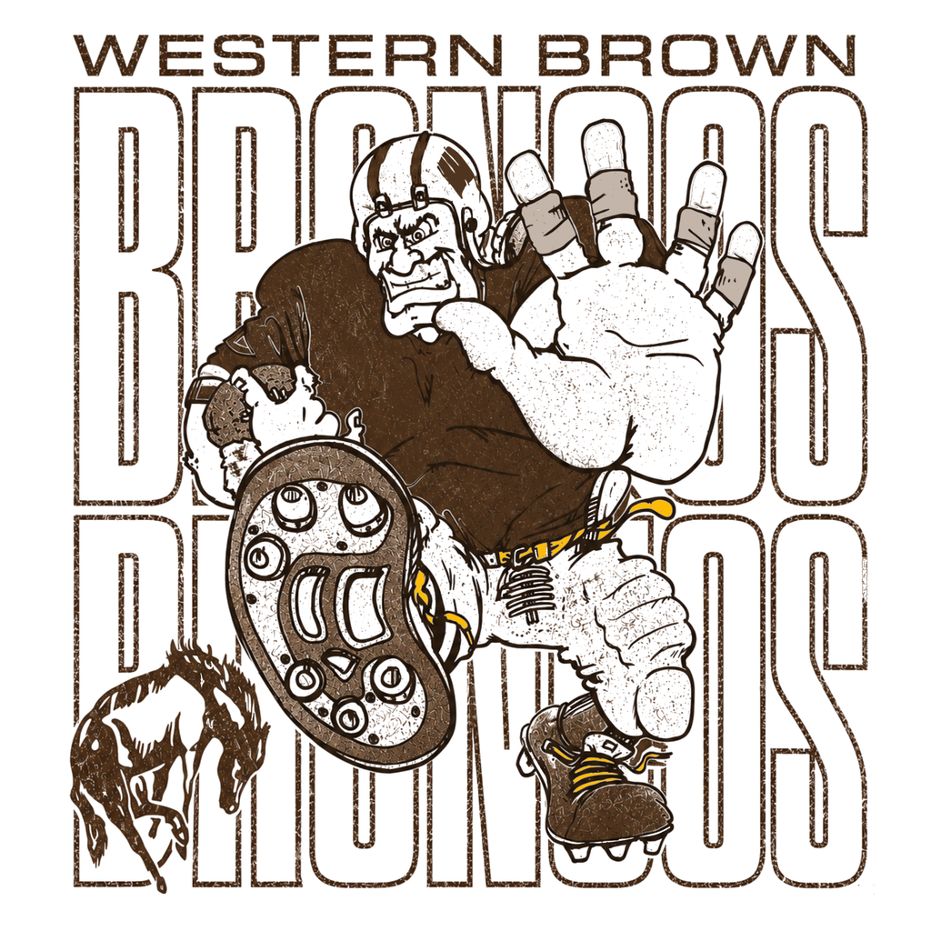 Western Brown Broncos — Bruiser (Brown) — Children Crewneck Sweatshirt