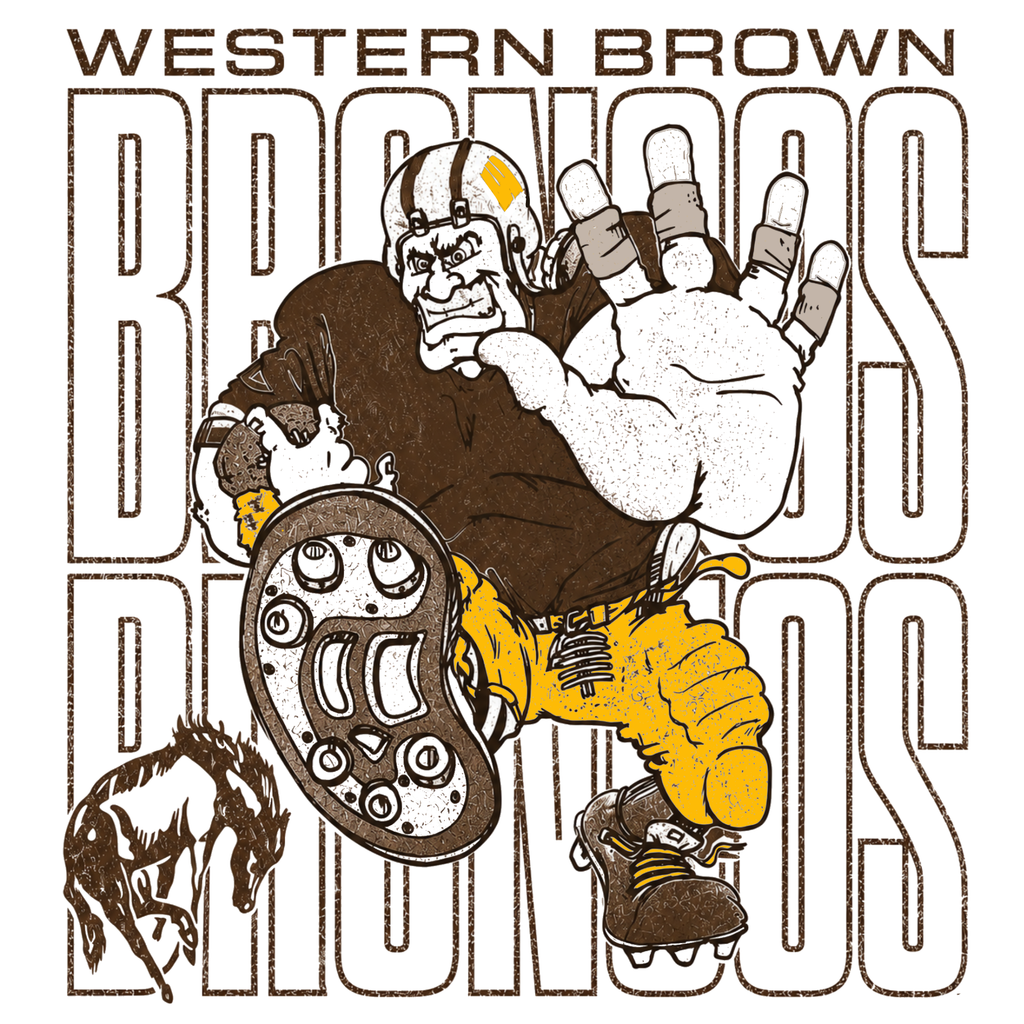 Western Brown Broncos — Bruiser (Gold) — Youth Crewneck Sweatshirt