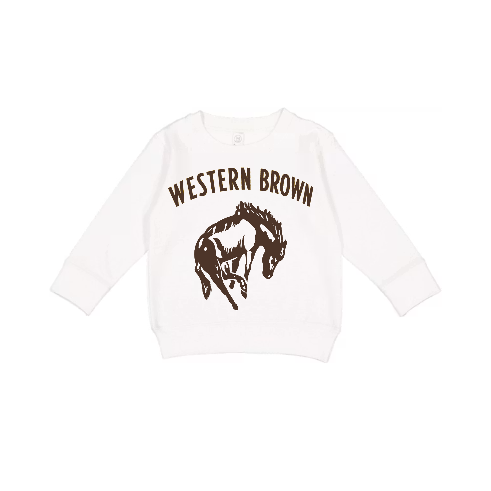 Western Brown Broncos — Horsepower — Children Crewneck Sweatshirt