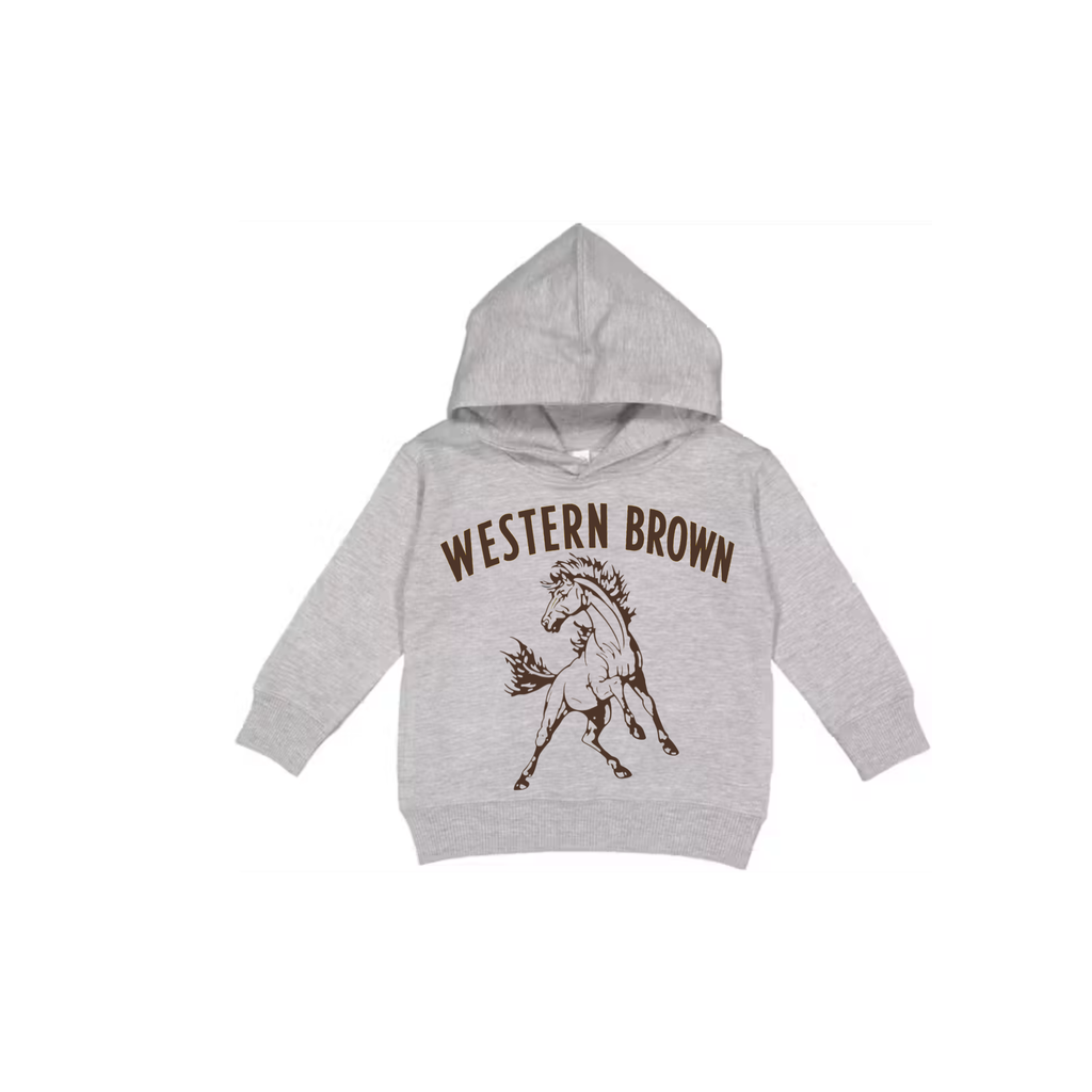 Western Brown Broncos — Run Wild — Children Hoodie