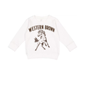 Western Brown Broncos — Run Wild — Children Crewneck Sweatshirt