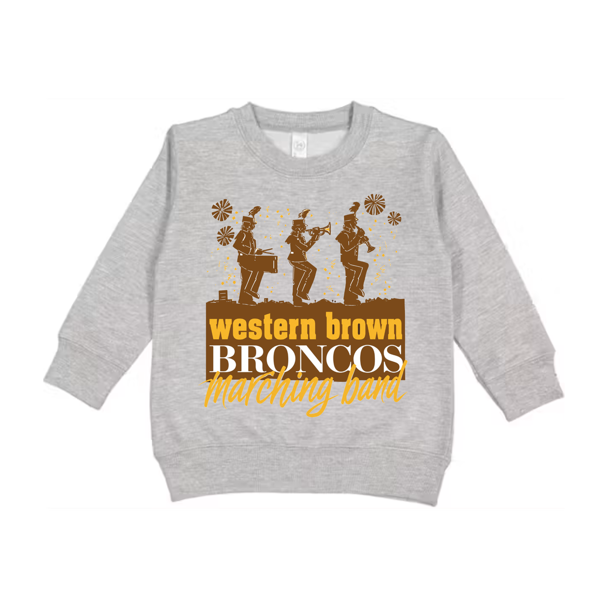 Western Brown Broncos — The Pride of the Broncos — Children Crewneck Sweatshirt