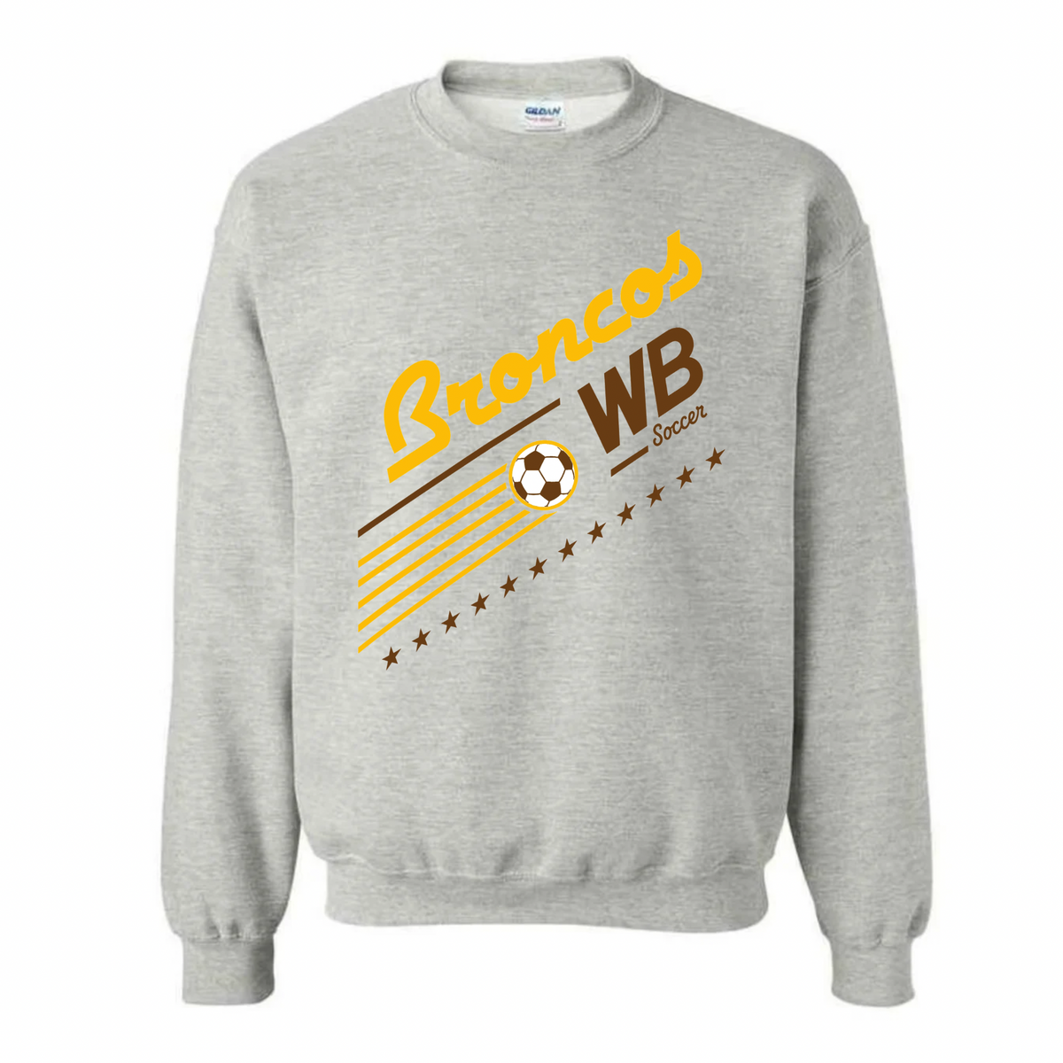Western Brown Broncos — Bronco United — Youth Crewneck Sweatshirt