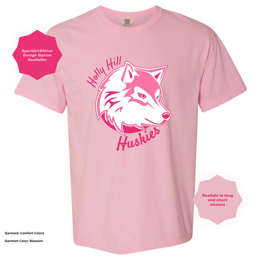 Holly Hill Huskies Script — Comfort Colors T-Shirt