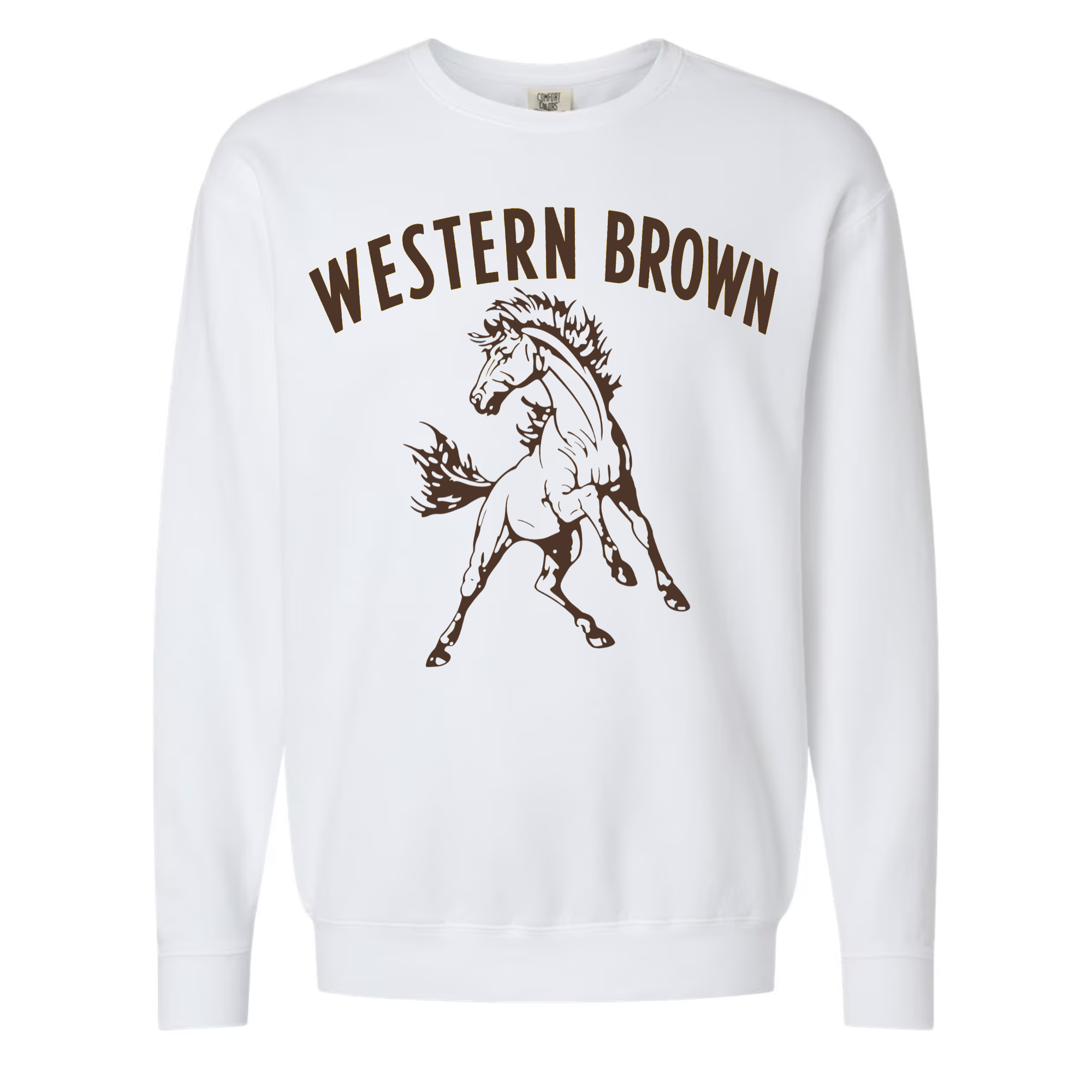 Western Brown Broncos — Run Wild — Youth Crewneck Sweatshirt