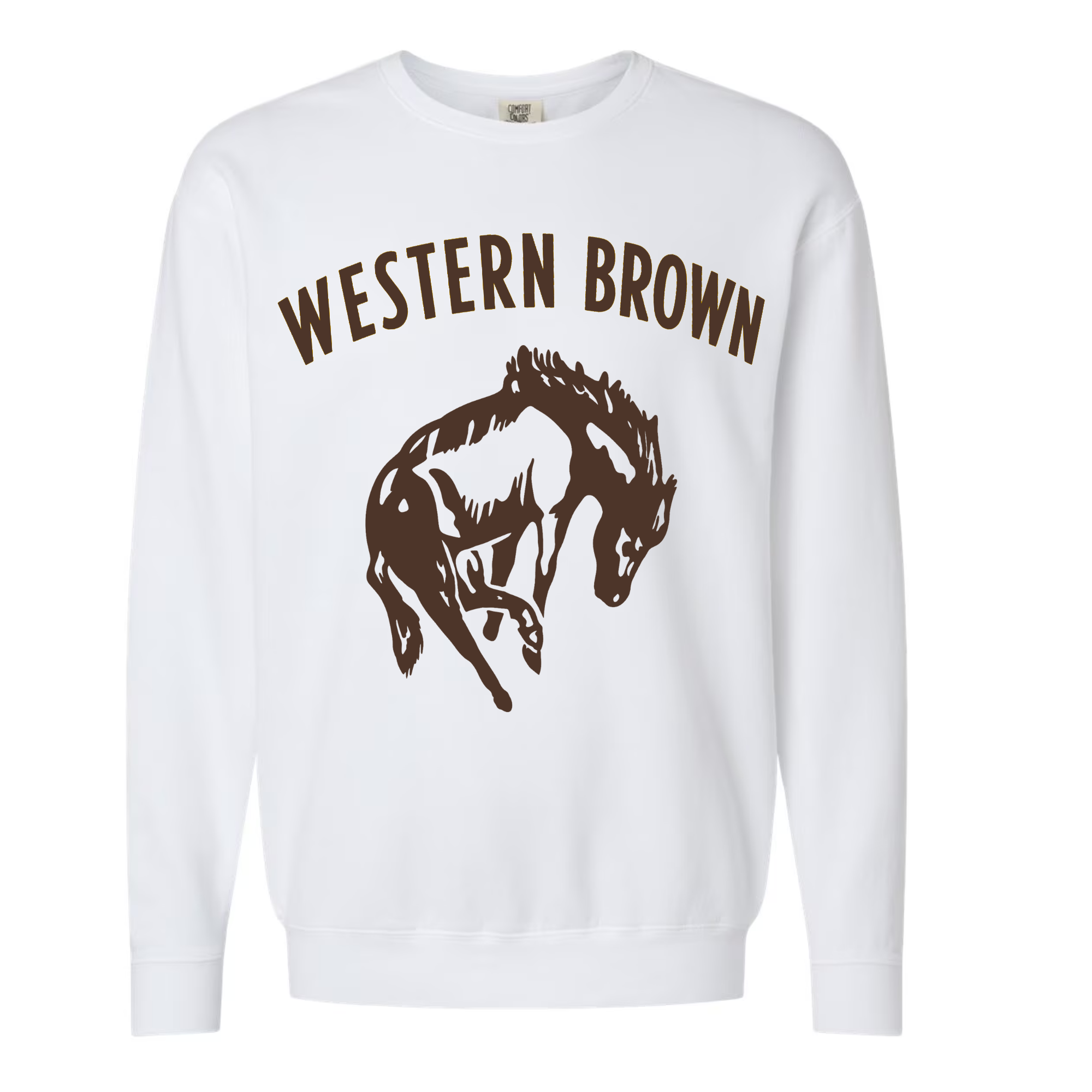 Western Brown Broncos — Horsepower — Youth Crewneck Sweatshirt