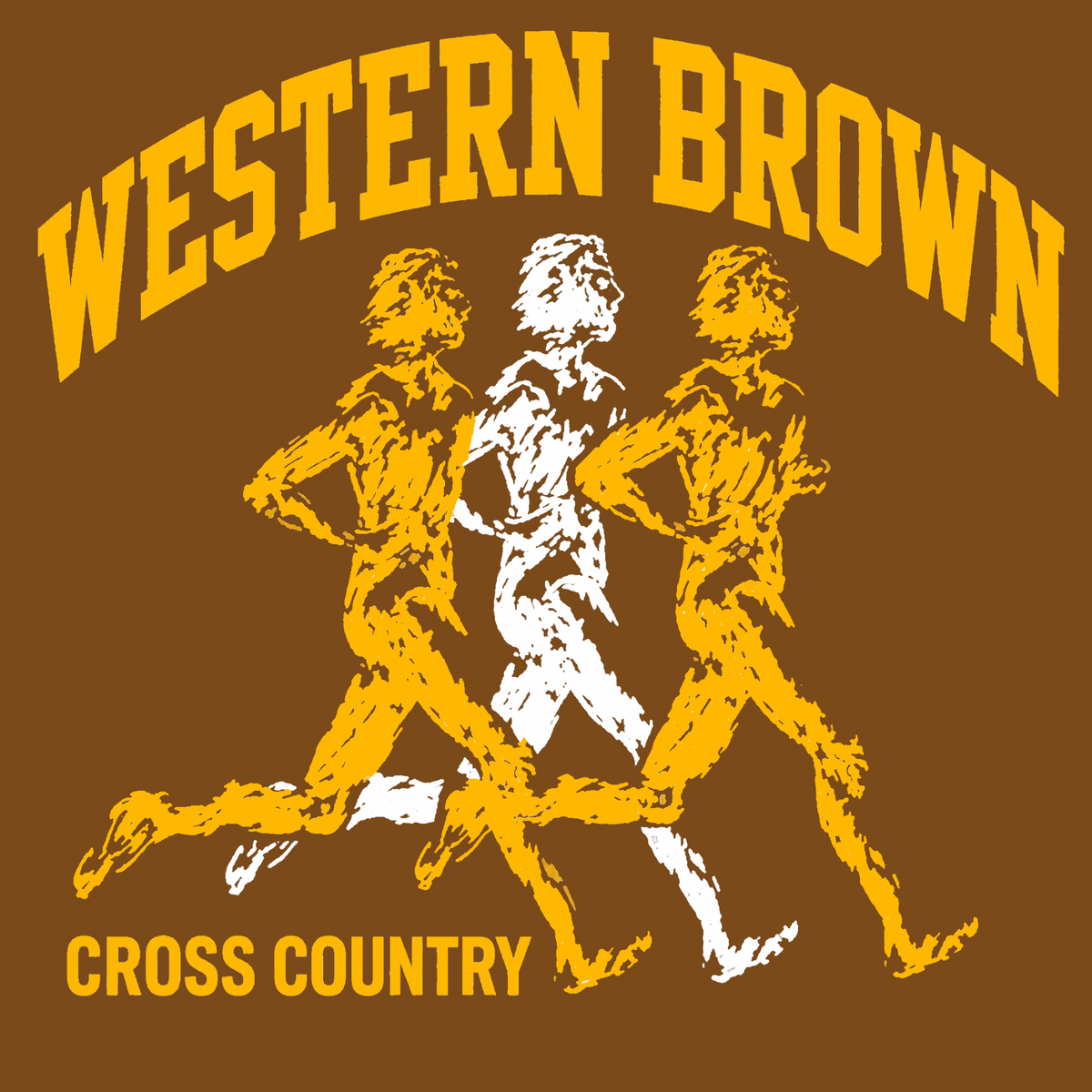 Western Brown Broncos — Broncos Cross Country — Adult Mock Neck Sweatshirt