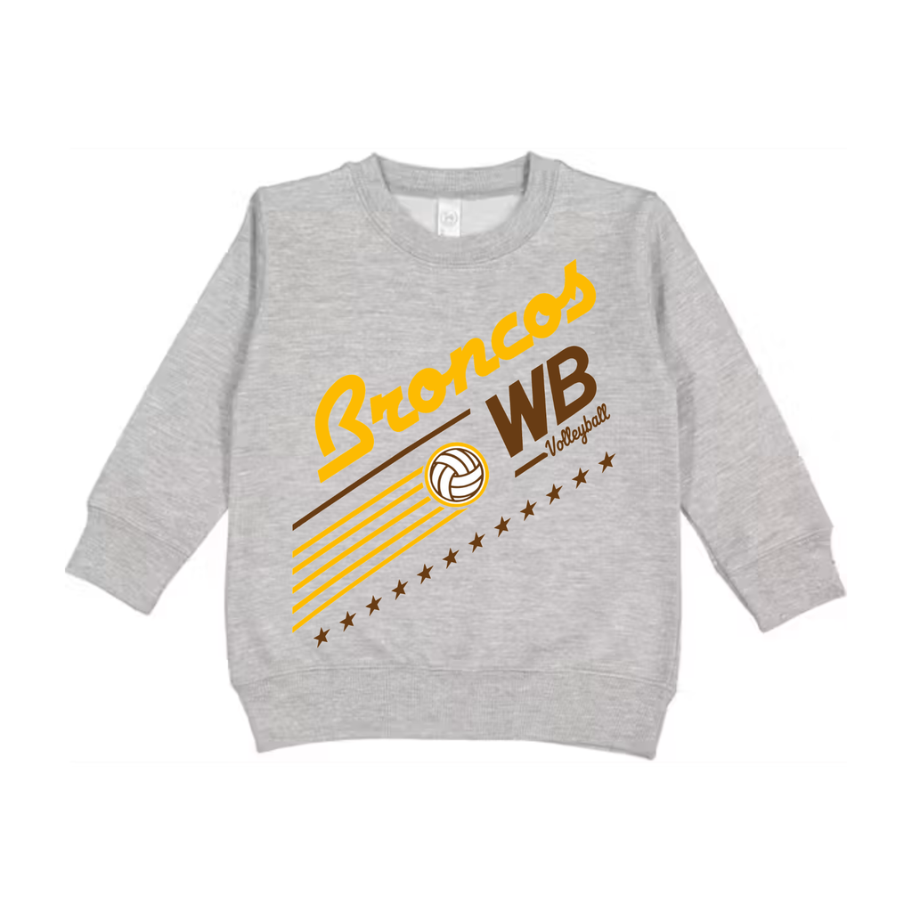 Western Brown Broncos — Broncos United – Volleyball — Children Crewneck Sweatshirt