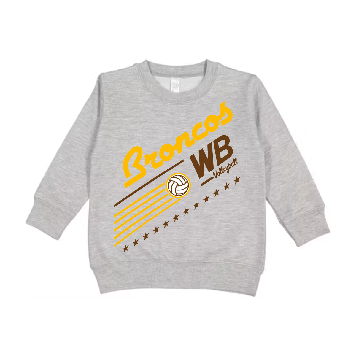 Western Brown Broncos — Broncos United – Volleyball — Children Crewneck Sweatshirt