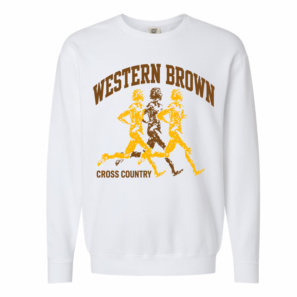 Western Brown Broncos — Broncos Cross Country — Youth Crewneck Sweatshirt