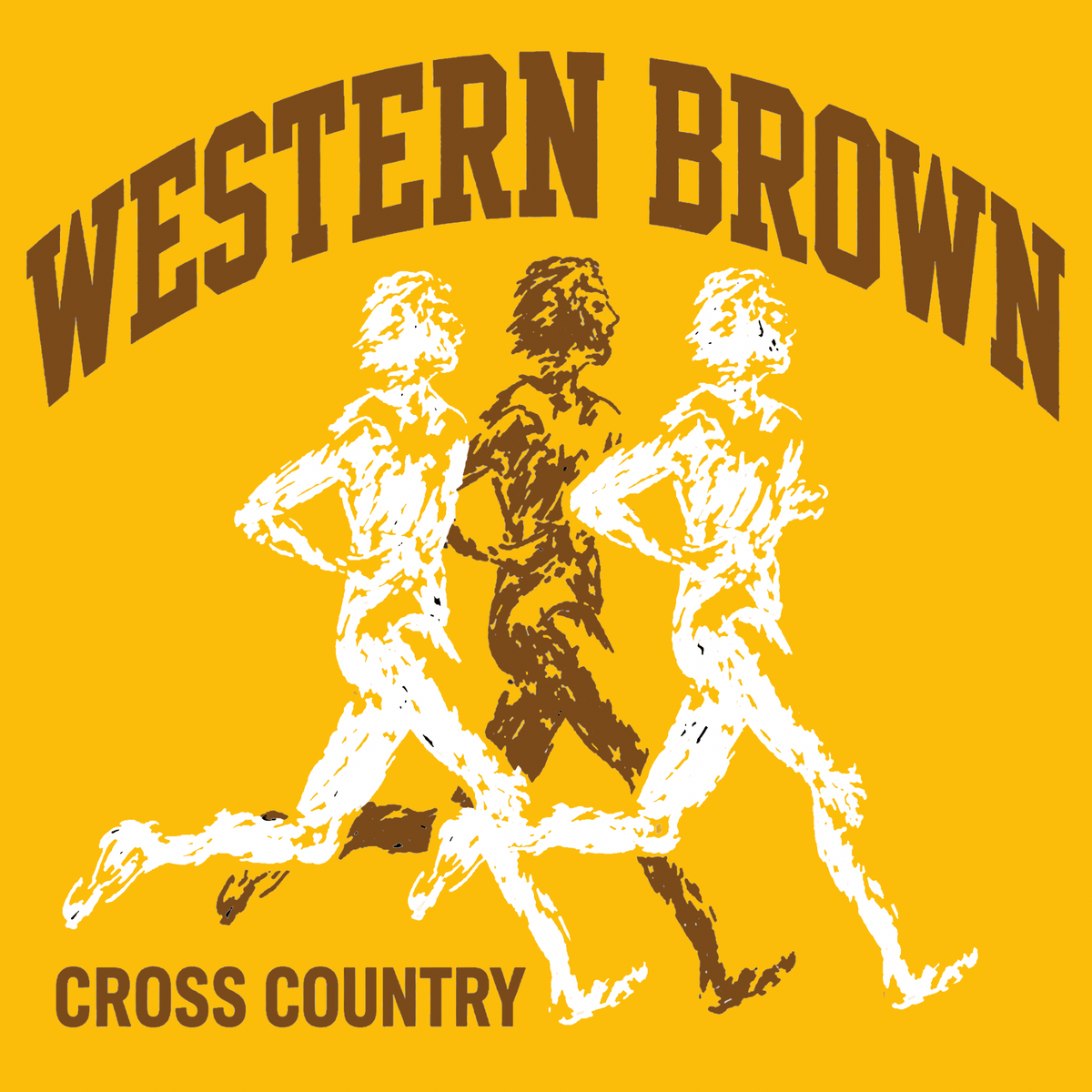 Western Brown Broncos — Broncos Cross Country — Adult Mock Neck Sweatshirt