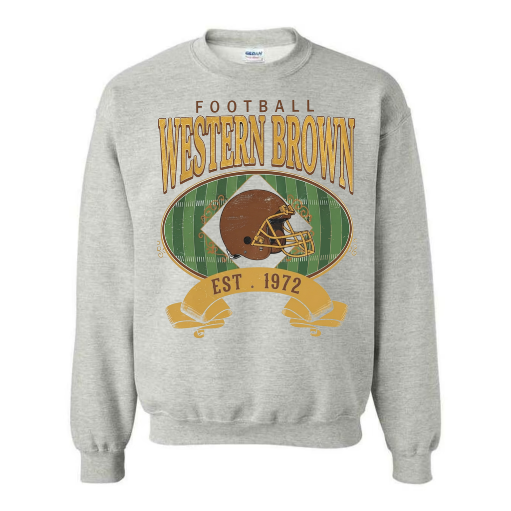 Western Brown Broncos — Home Field — Youth Crewneck Sweatshirt