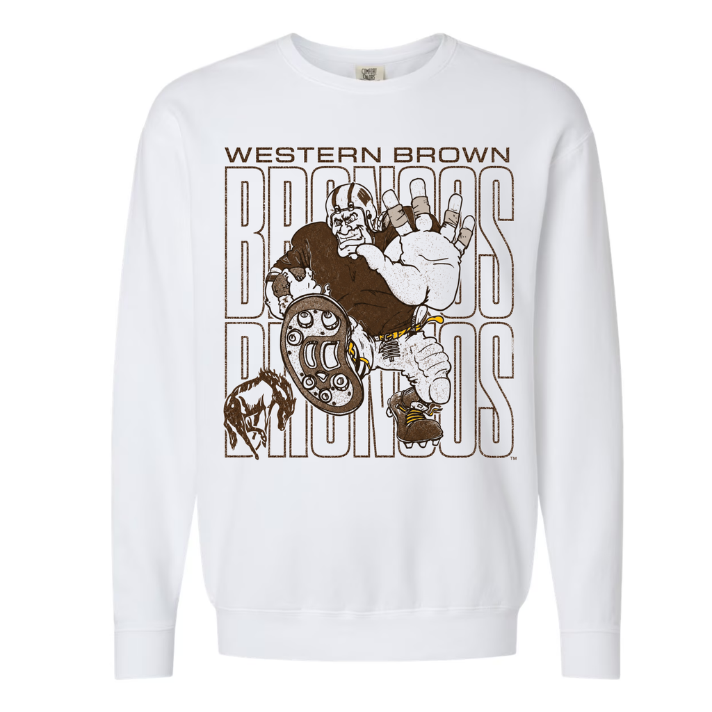 Western Brown Broncos — Bruiser (Brown) — Youth Crewneck Sweatshirt