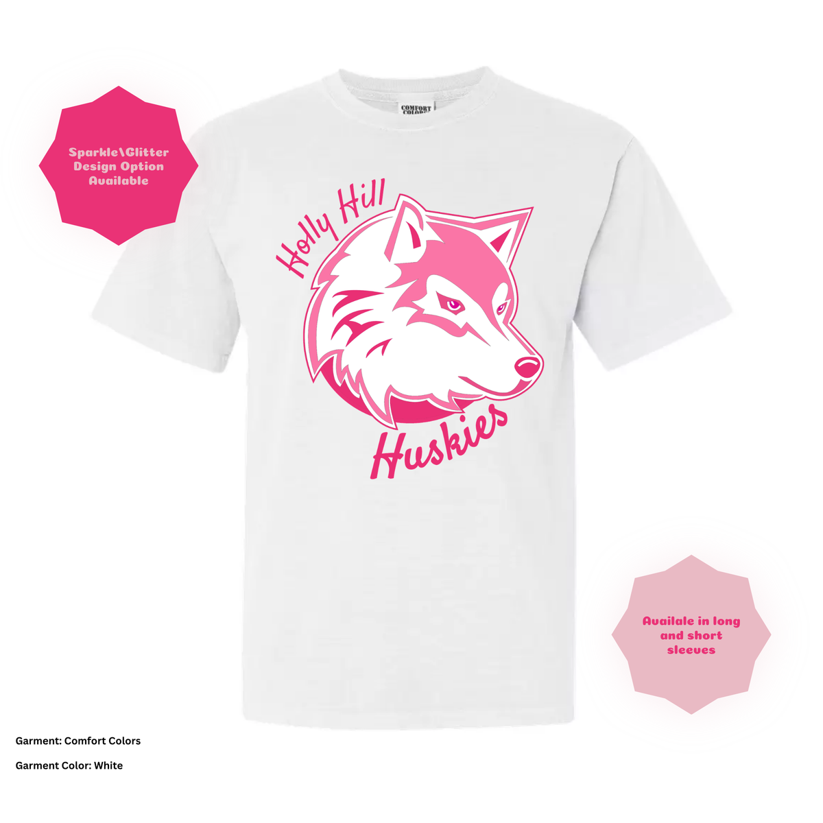 Holly Hill Huskies Script — Comfort Colors T-Shirt