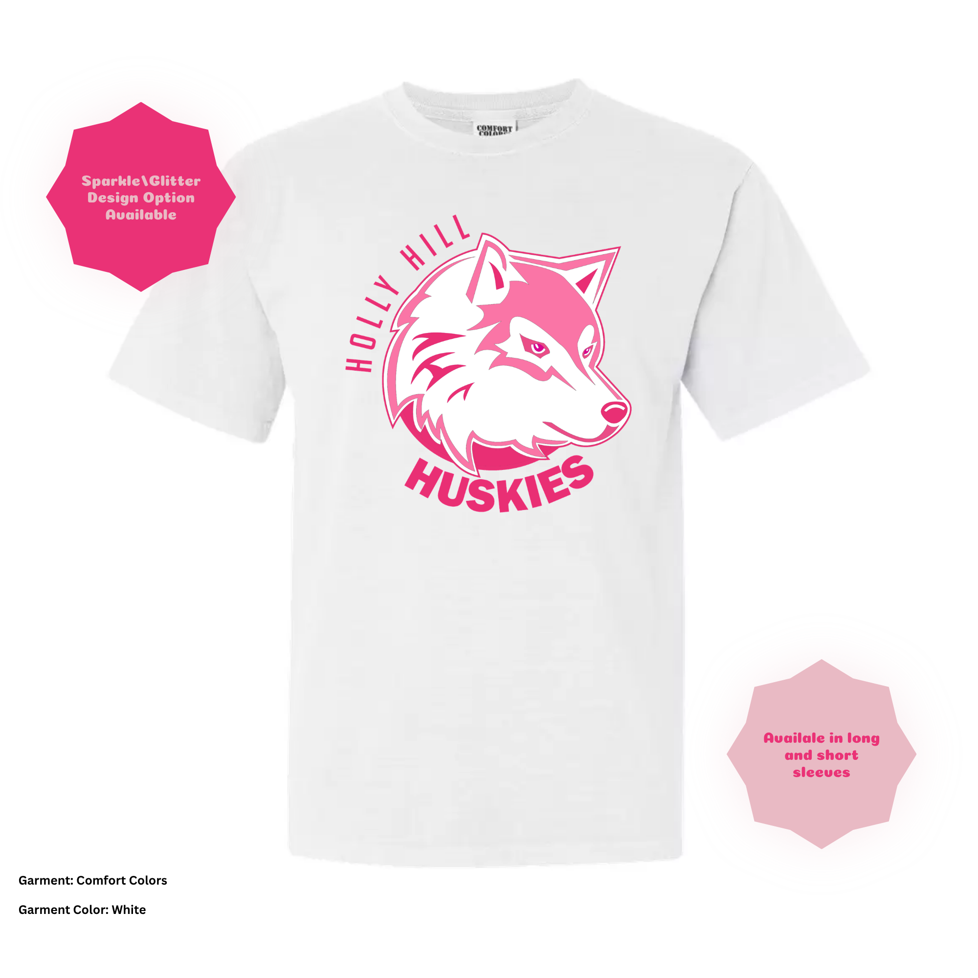 Holly Hill Huskies Block — Comfort Colors T-Shirt