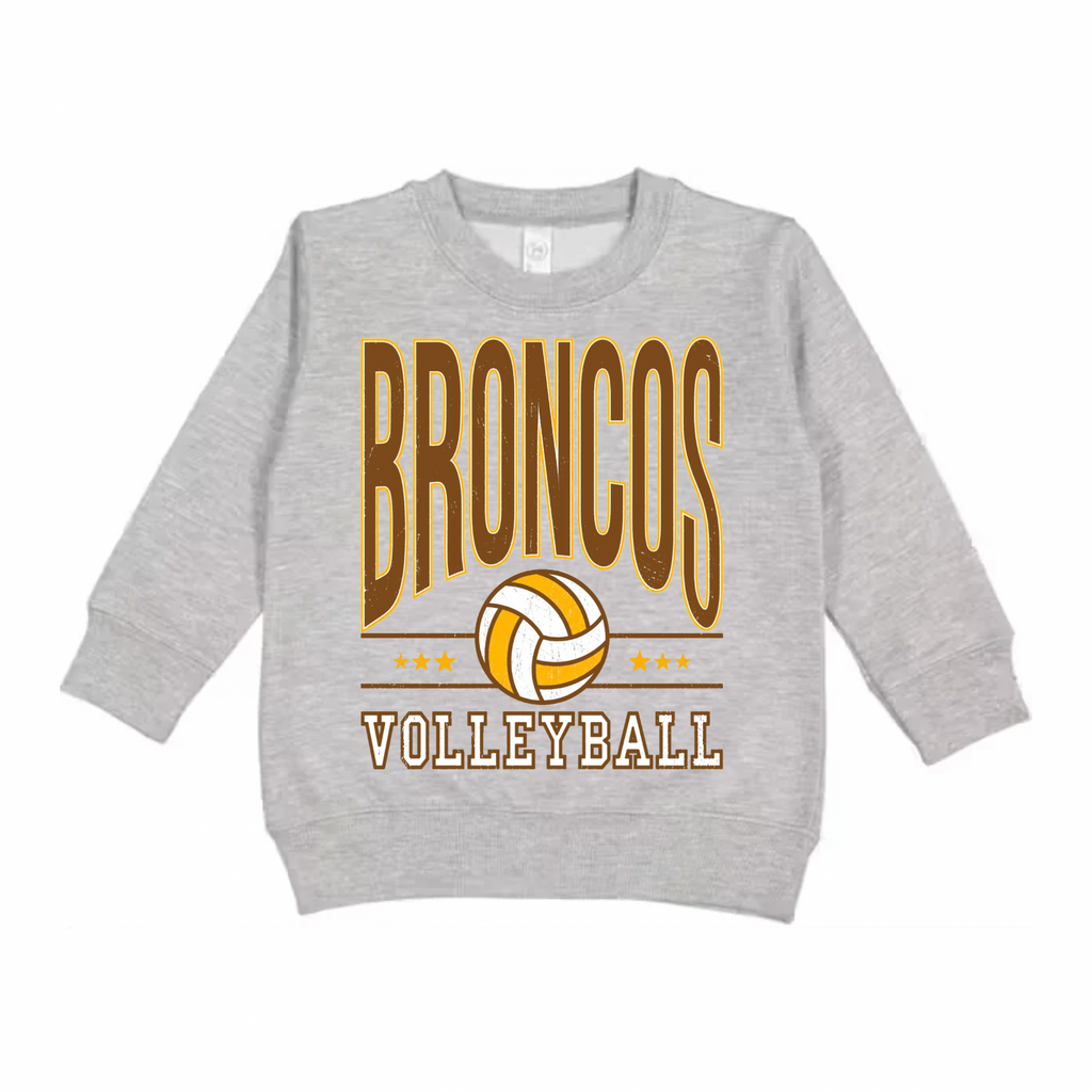 Western Brown Broncos — Six Stars — Children Crewneck Sweatshirt