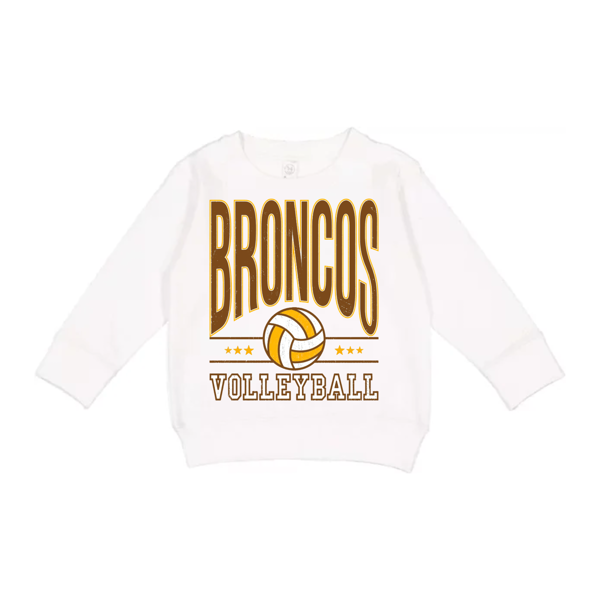 Western Brown Broncos — Six Stars — Children Crewneck Sweatshirt