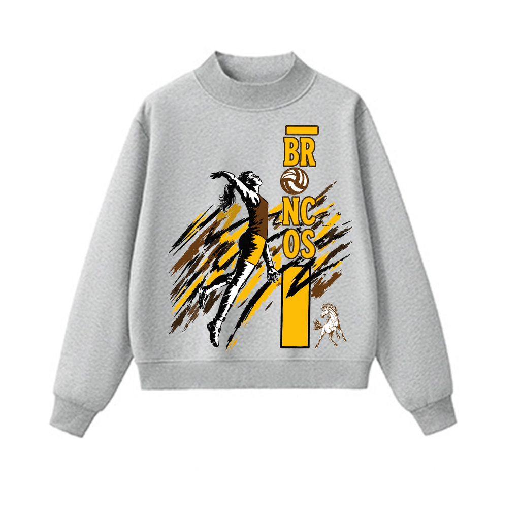 Western Brown Broncos — Air Raid — Adult Mock Neck Sweatshirt
