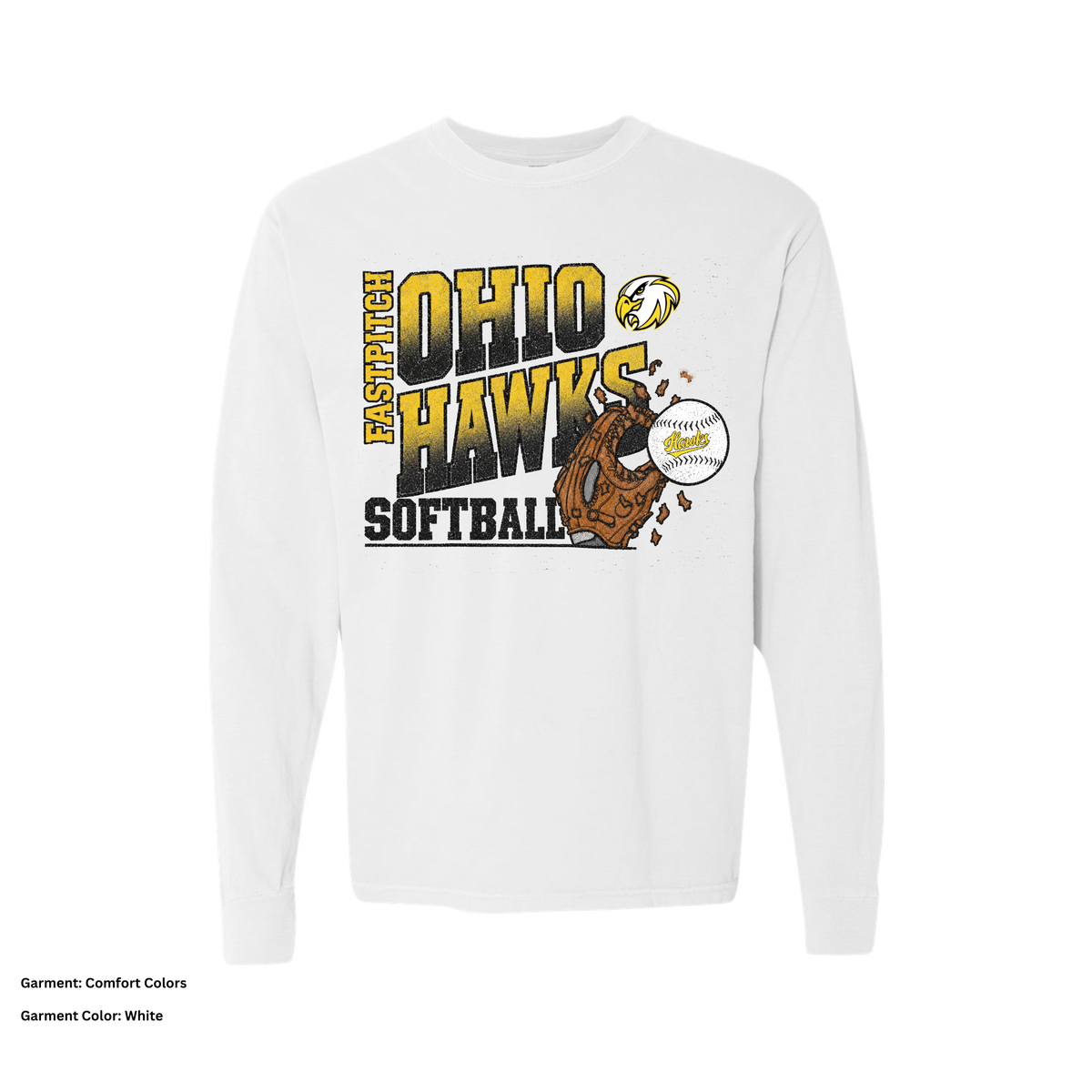 Ohio Hawks — Glove & Ball — Long-Sleeve T-Shirt