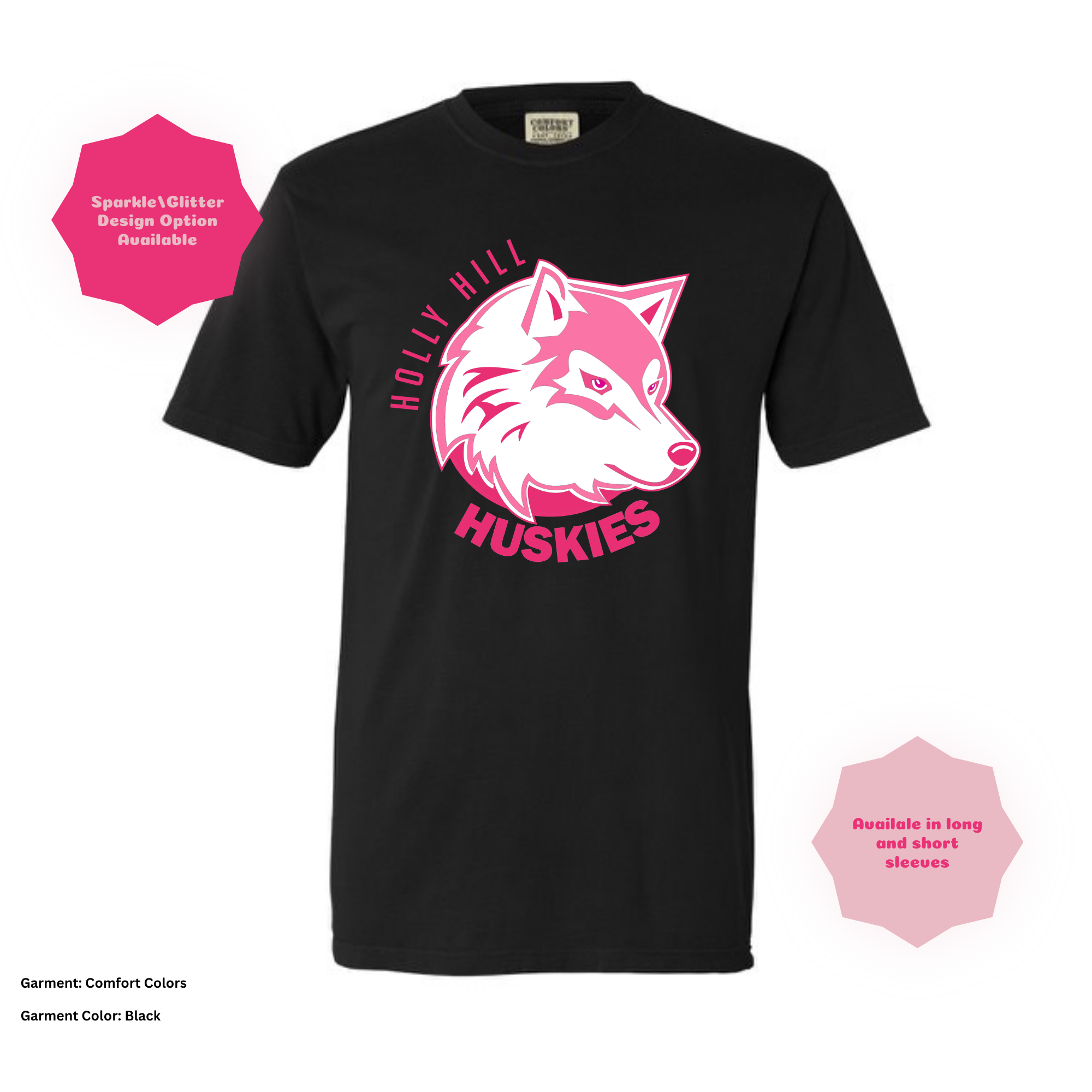 Holly Hill Huskies Block — Comfort Colors T-Shirt