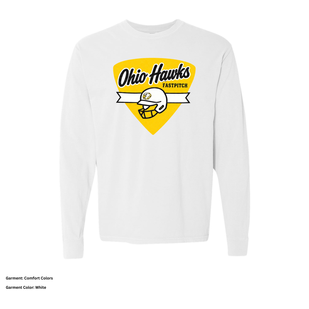 Ohio Hawks — Helmet Badge — Long-Sleeve T-Shirt