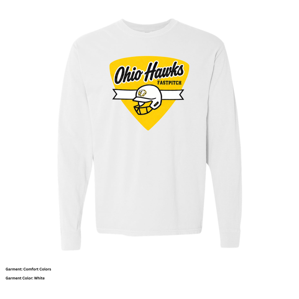 Ohio Hawks — Helmet Badge — Long-Sleeve T-Shirt