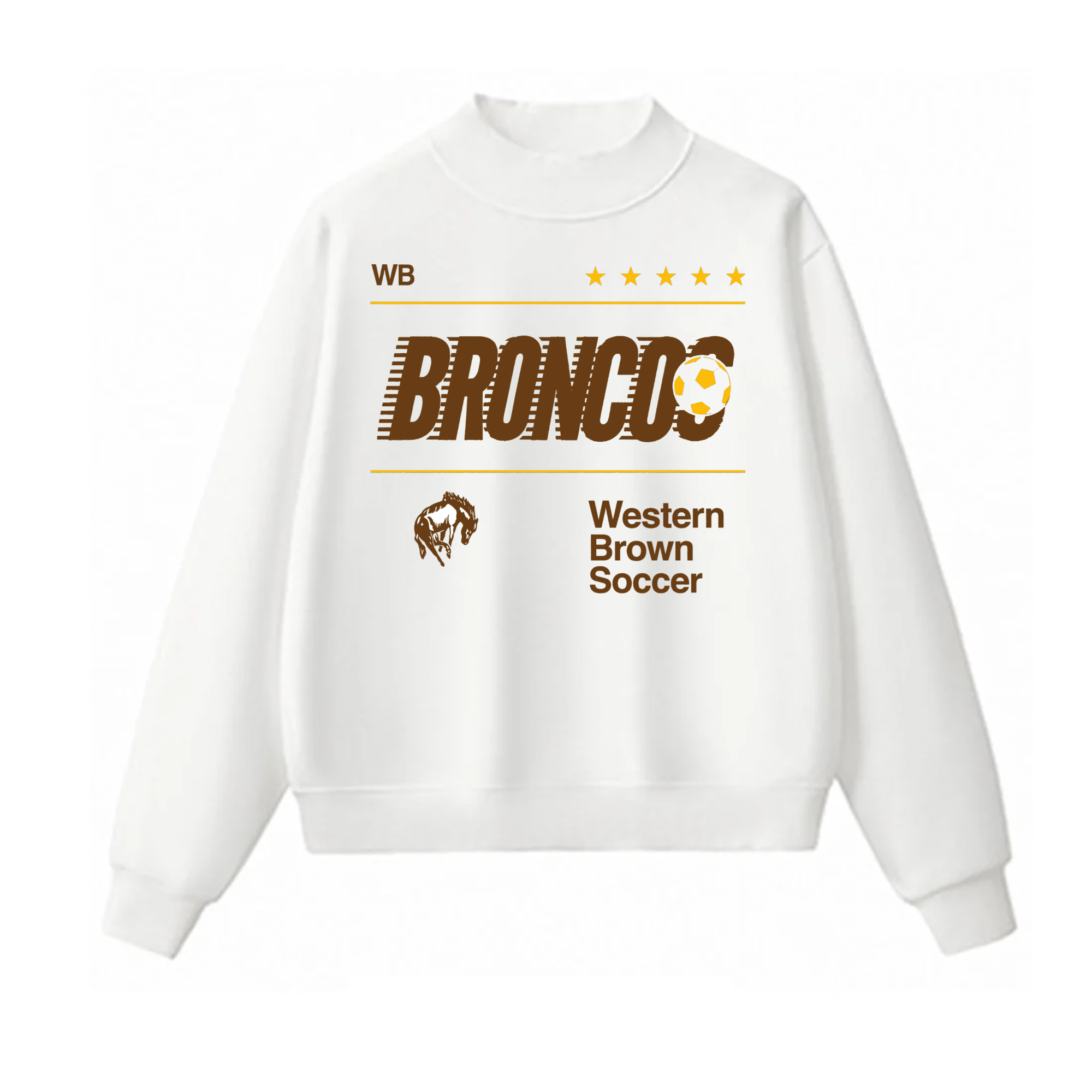Western Brown Broncos — Fast Break — Adult Mock Neck Sweatshirt