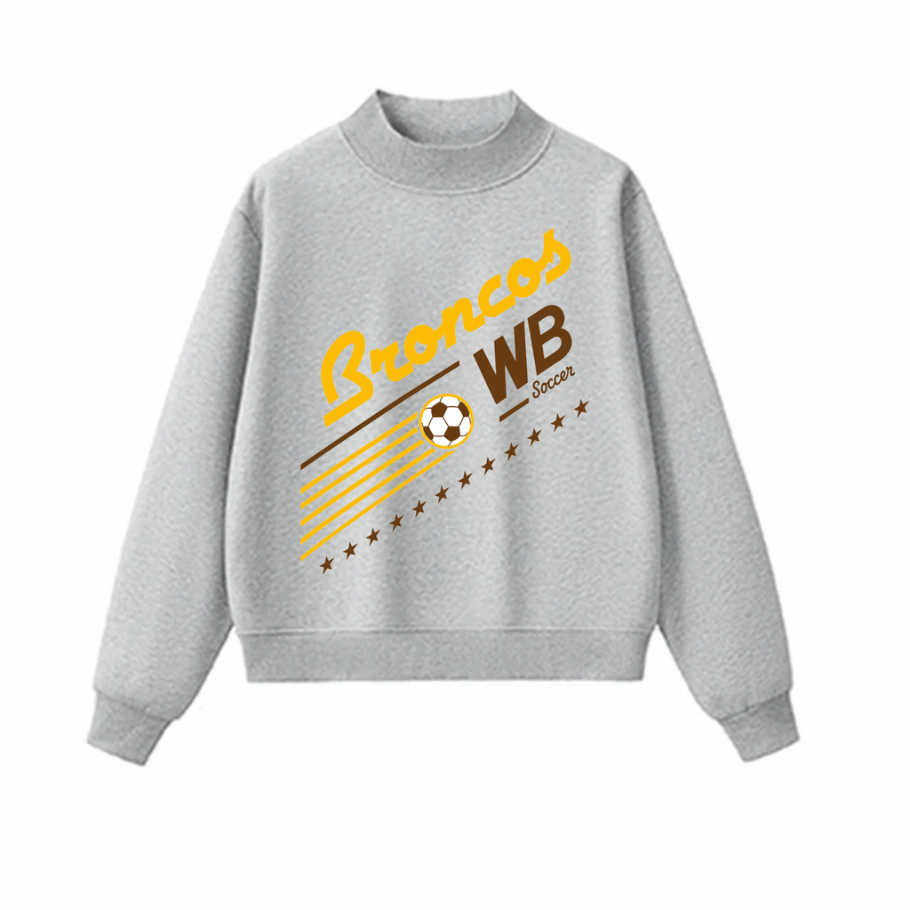 Western Brown Broncos — Bronco United — Adult Mock Neck Sweatshirt