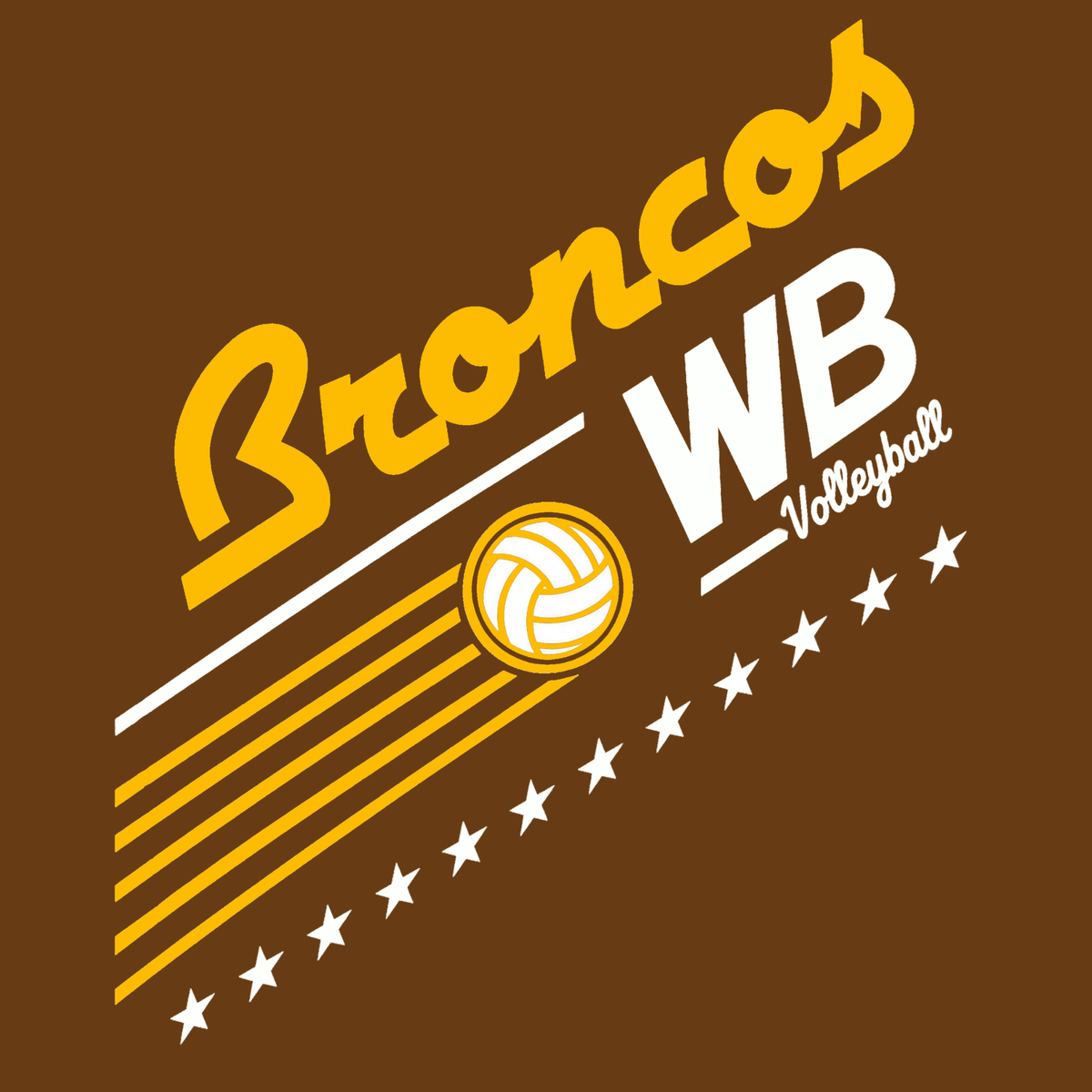 Western Brown Broncos — Broncos United – Volleyball — Youth Crewneck Sweatshirt