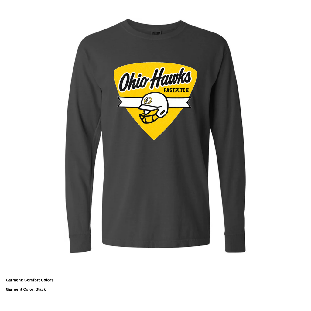 Ohio Hawks — Helmet Badge — Long-Sleeve T-Shirt