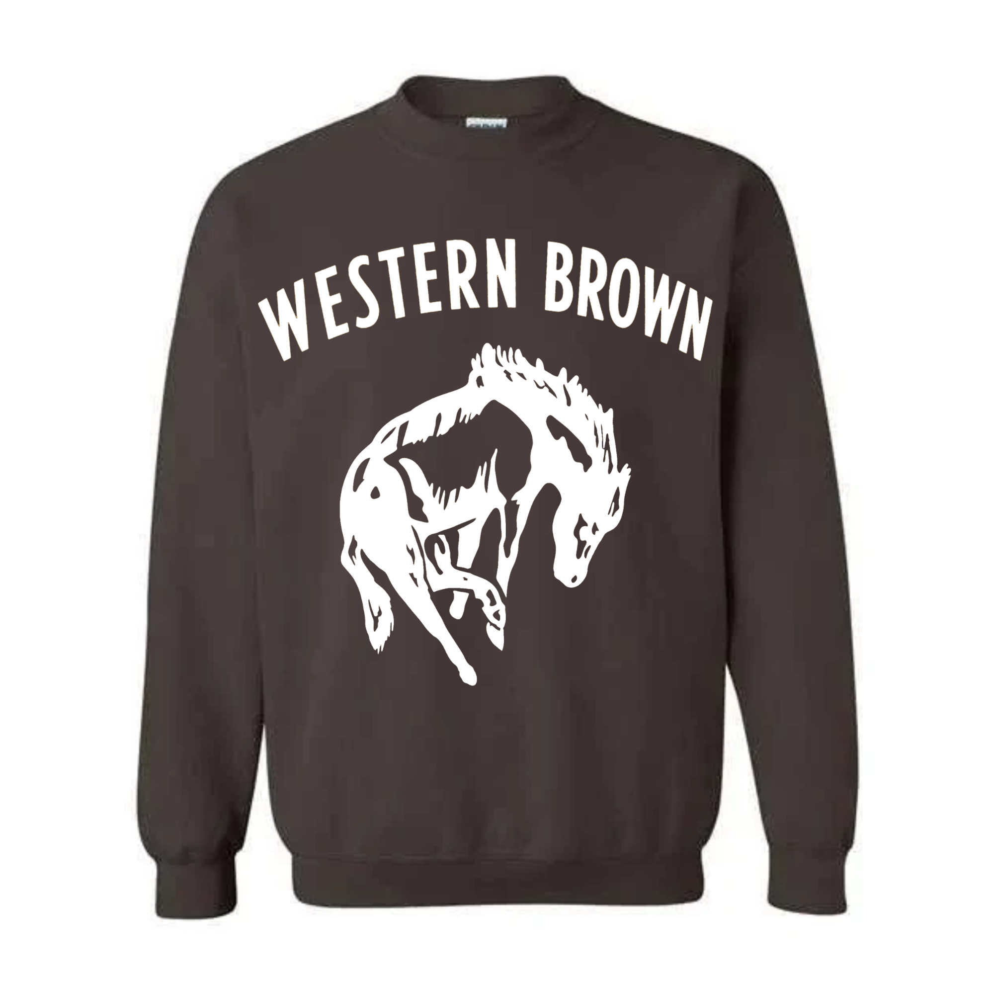 Western Brown Broncos — Horsepower — Adult Crewneck Sweatshirt