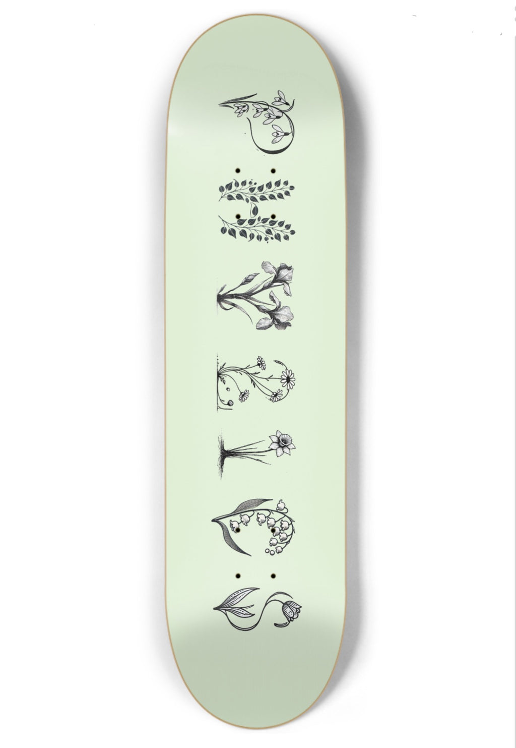 Spring Blossom (Green) Skateboard Deck