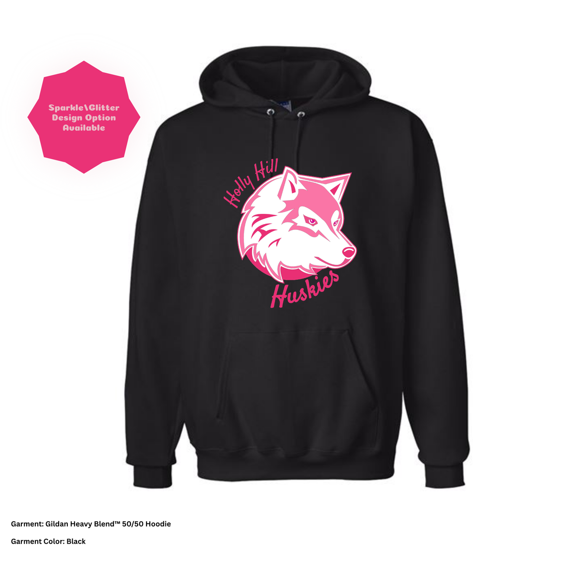 Holly Hill Huskies Script — Gildan Hoodie