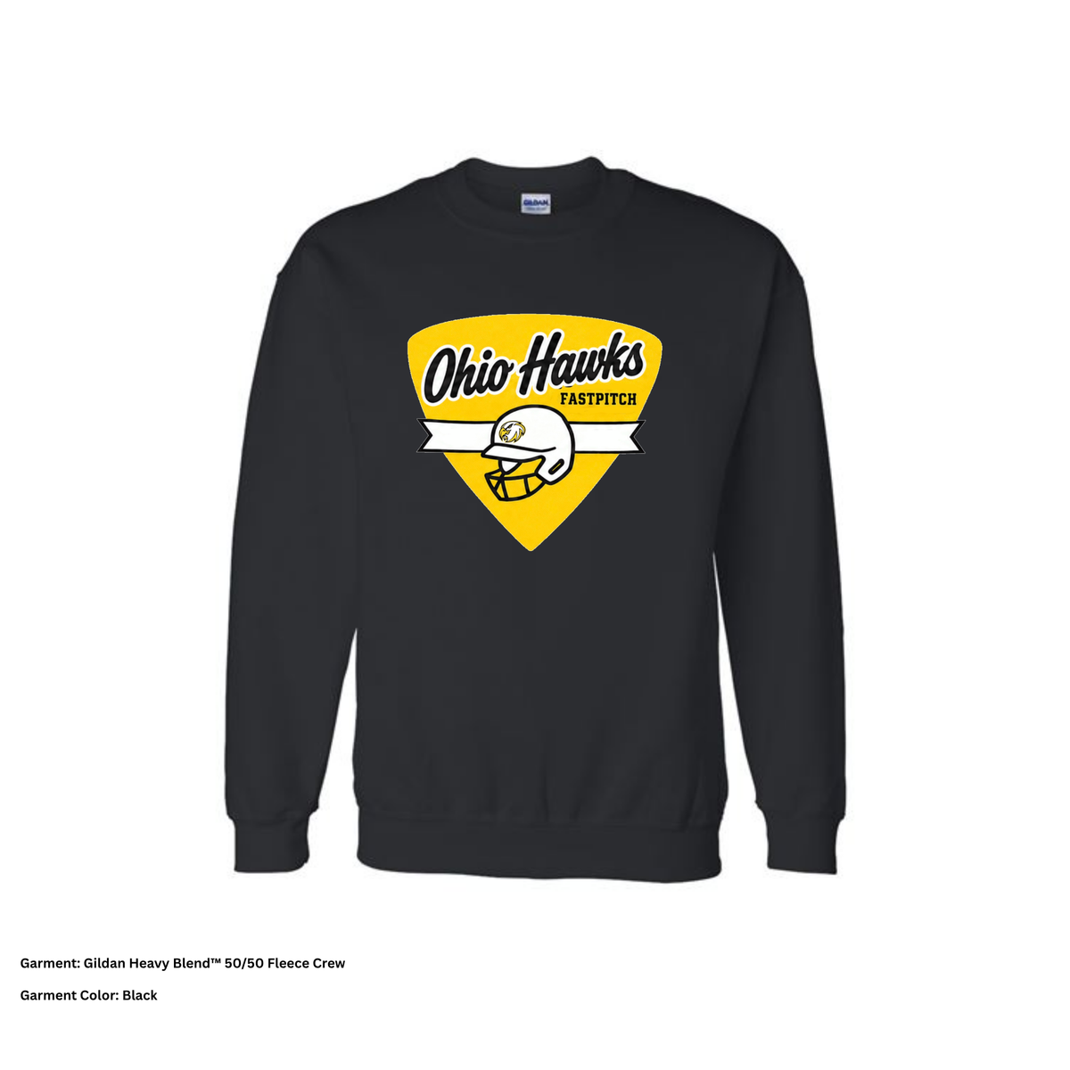 Ohio Hawks — Helmet Badge — Crewneck Sweatshirt