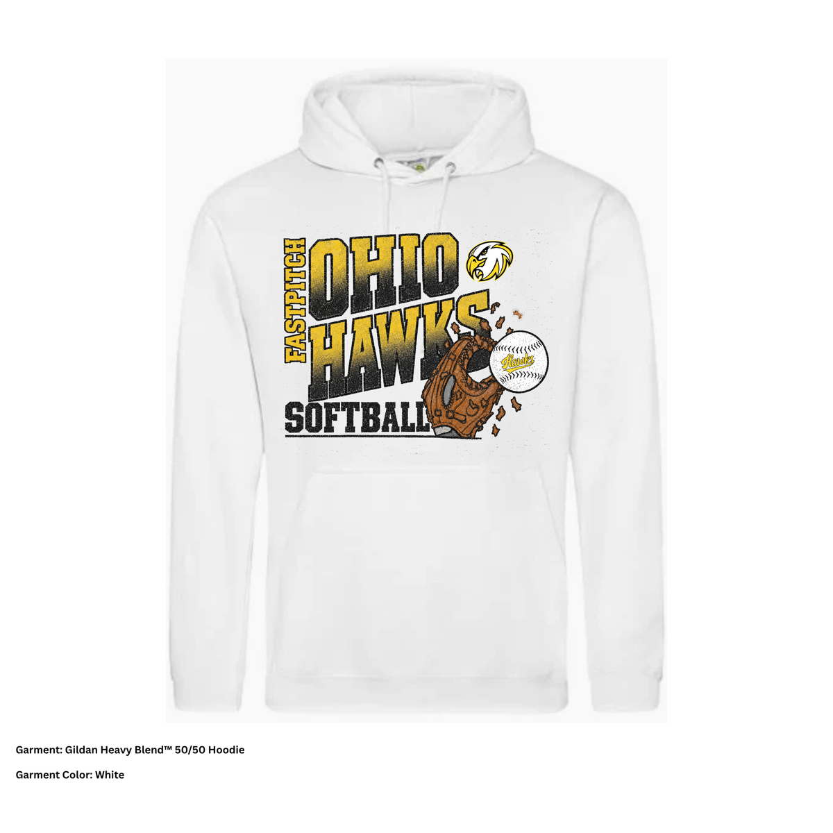 Ohio Hawks — Glove & Ball — Hoodie