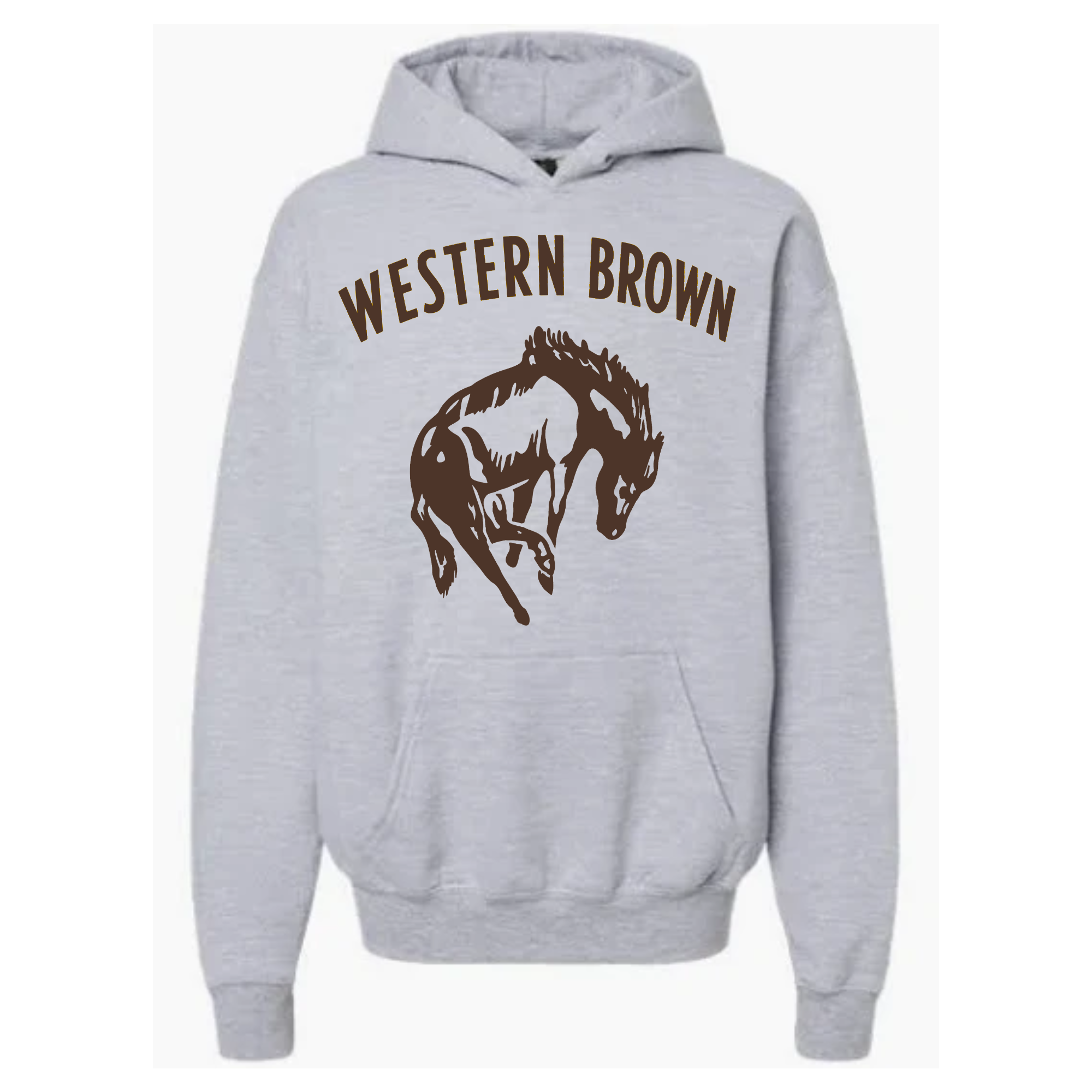 Western Brown Broncos — Horsepower — Youth Hoodie