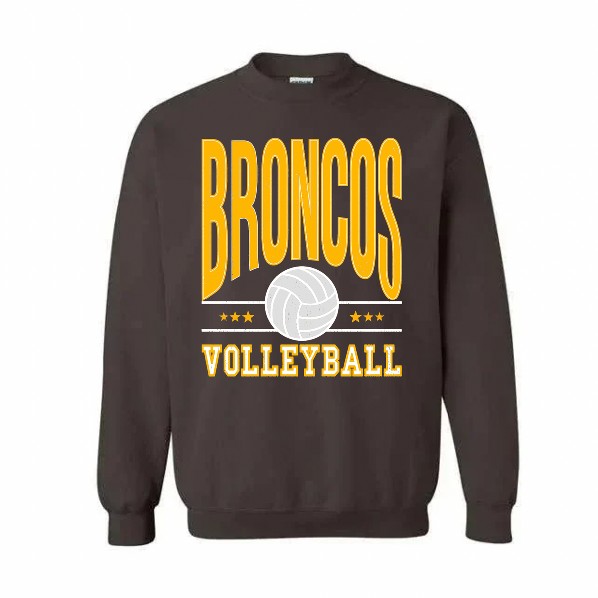 Western Brown Broncos — Six Stars — Adult Crewneck Sweatshirt