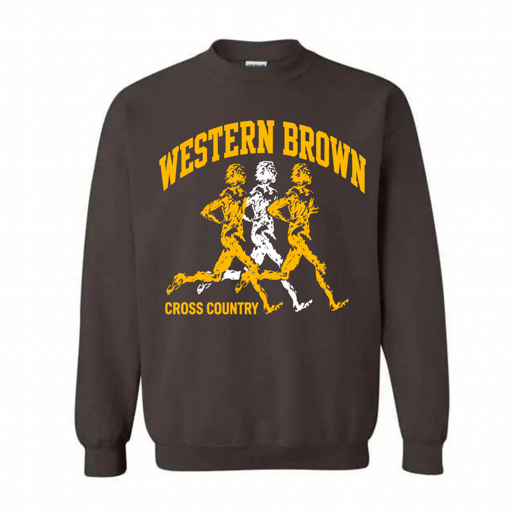Western Brown Broncos — Broncos Cross Country — Youth Crewneck Sweatshirt