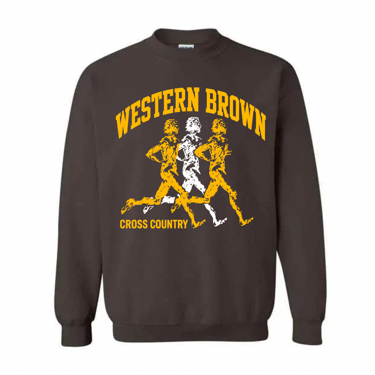 Western Brown Broncos — Broncos Cross Country — Youth Crewneck Sweatshirt