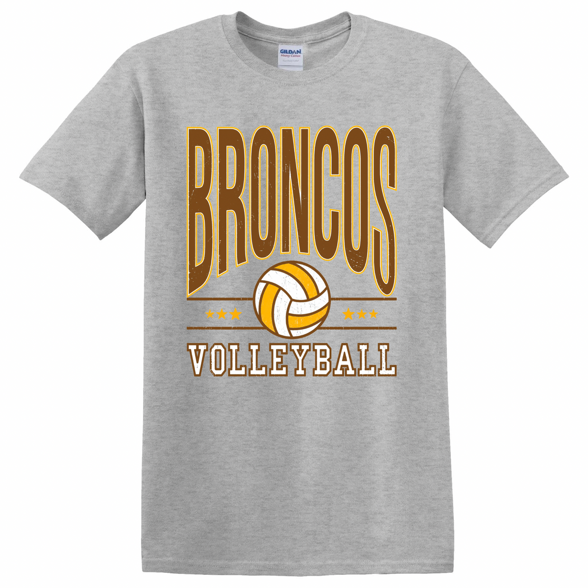 Western Brown Broncos — Six Stars — Adult T-Shirt